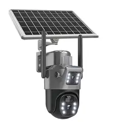 GENERICO - Cámara Solar 360° Wifi Inalámbrica Doble Lente 4mp.