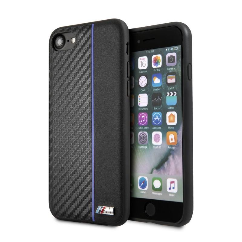BLUEDIO - CARCASA BMW COMPATIBLE CON IPHONE 7/8 CARBONO