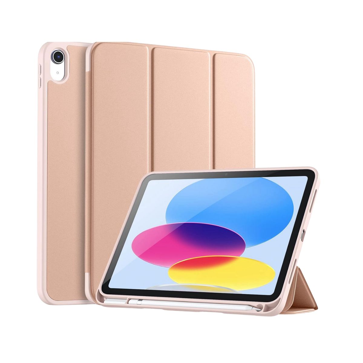GENERICO - Fundas De iPad Con Porta Lapiz Para iPad 10.9 (10 Gen/A16) Rose Gold