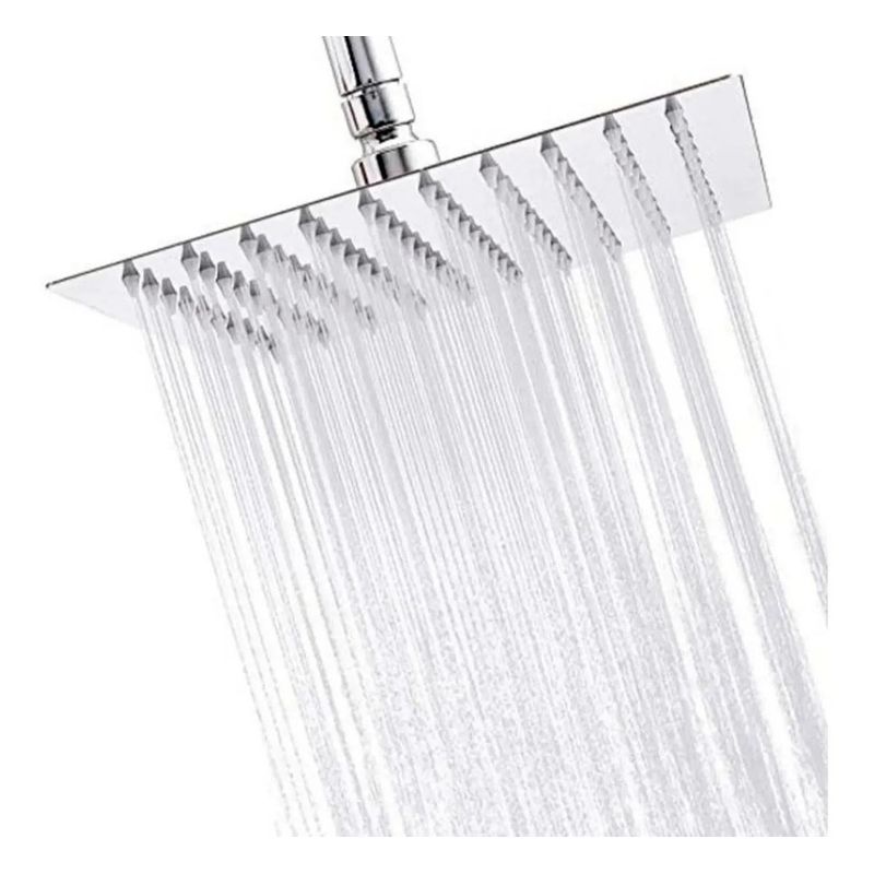 GENERICO - Plato Ducha Cuadrado Acero Inoxidable 25 Cm Sin Brazo
