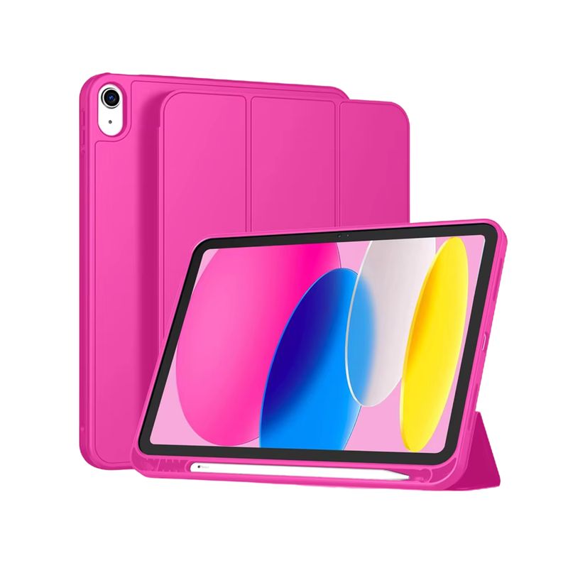 GENERICO - Fundas De iPad Con Porta Lapiz Para iPad 10.2 (7ma-8va-9na) Fucsia