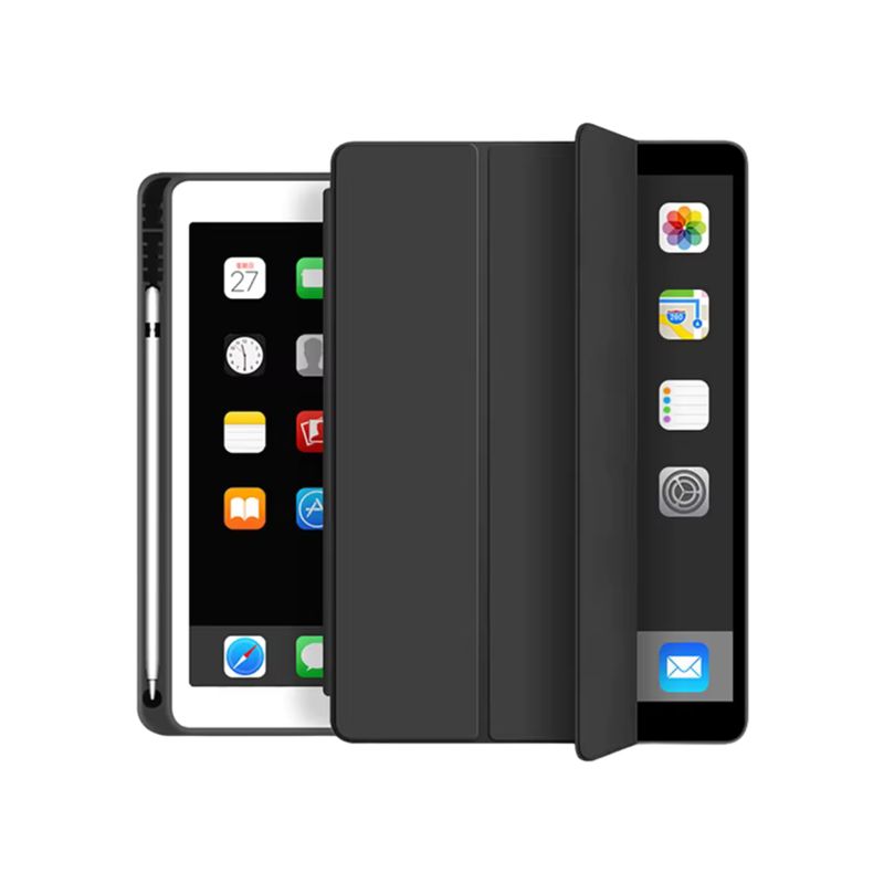GENERICO - Fundas De iPad Con Porta Lápiz Para iPad Pro 12.9 - Air13 M2 - Negro