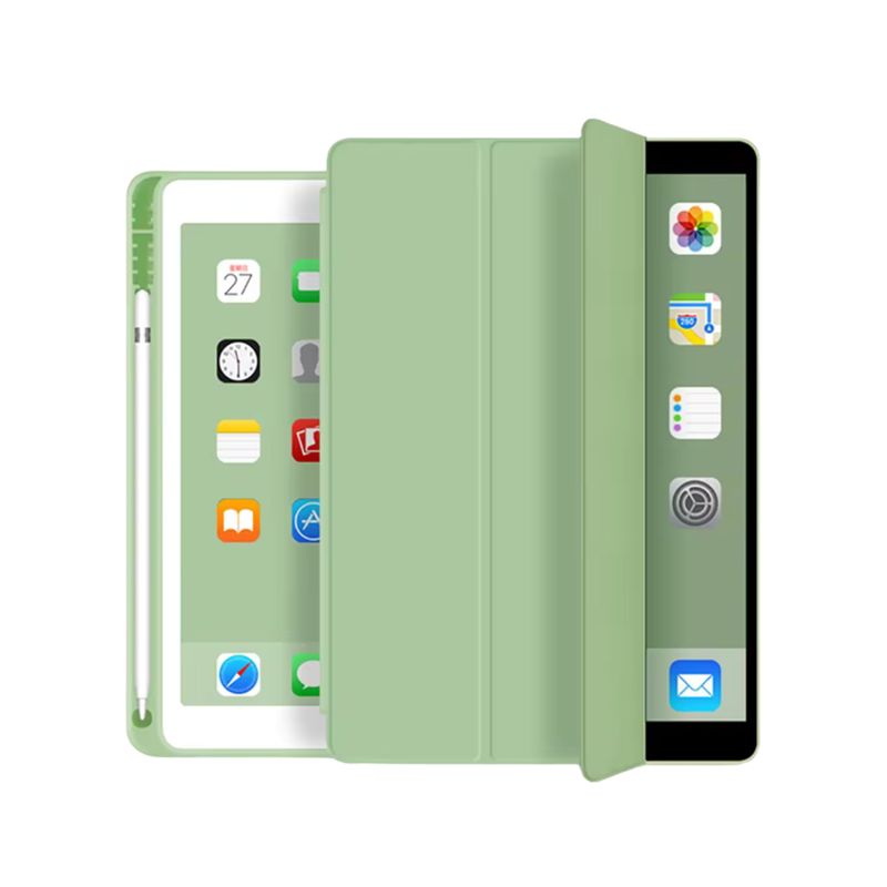 GENERICO - Fundas De iPad Con Porta Lápiz Para iPad Pro 12.9 - Air13 M2 - Verde.