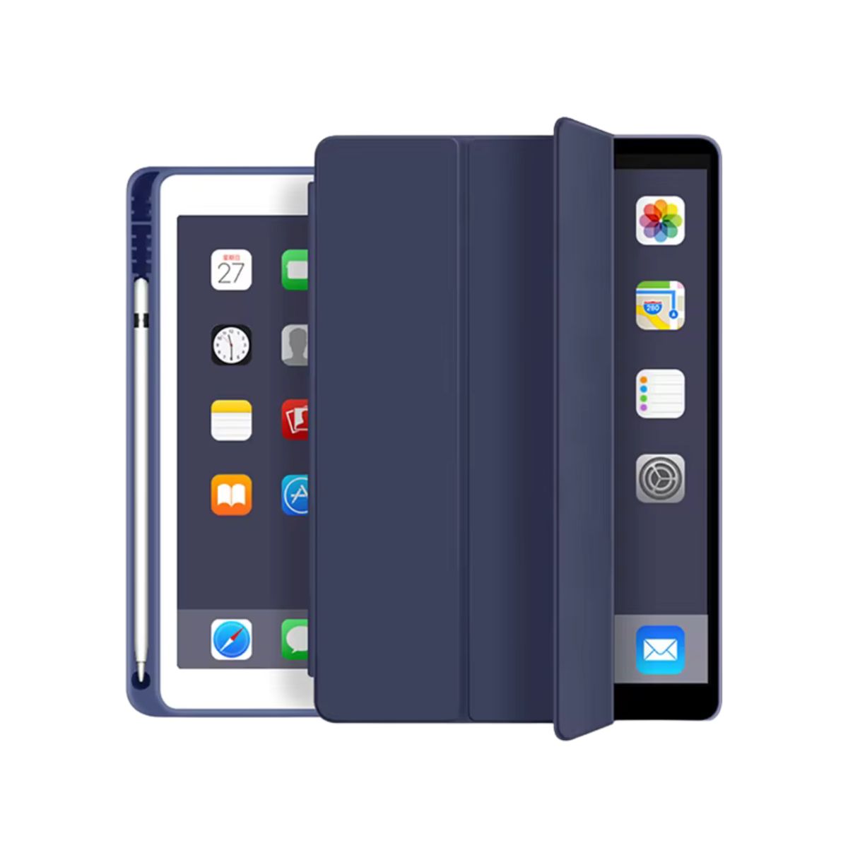 GENERICO - Fundas De iPad Con Porta Lápiz Para iPad Air 13 M2 / M3 - Azul Oscuro