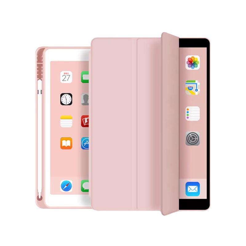 GENERICO - Fundas De iPad Con Porta Lápiz Para iPad Pro 12.9 - Air13 M2-Rosa Palo.