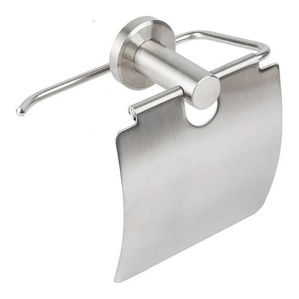 GENERICO - Porta Rollo Papel Higiénico Con Tapa De Acero Inoxidable