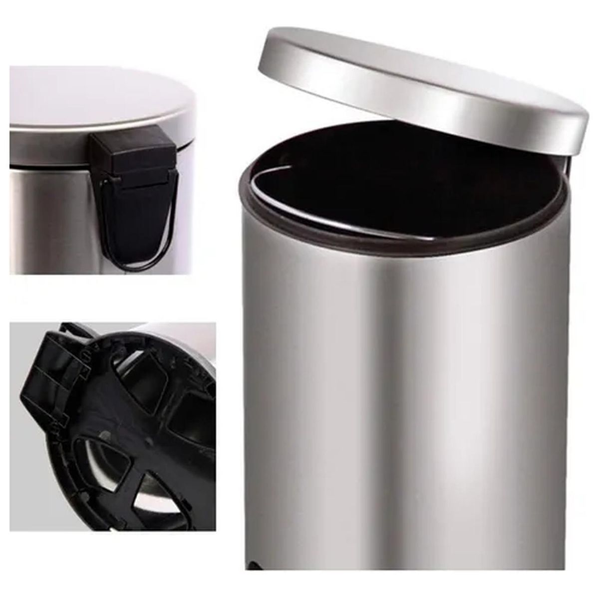 GENERICO - Basurero Papelero Pedal 8 Lts Acero Inoxidable