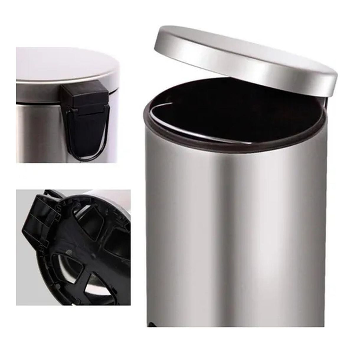 GENERICO - Basurero Papelero Pedal 8 Lts Acero Inoxidable