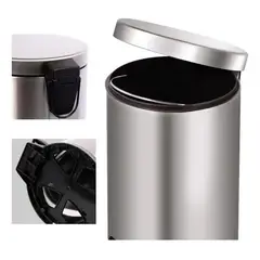 GENERICO - Basurero Papelero Pedal 8 Lts Acero Inoxidable