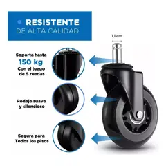 ROZENBERG SPA - Ruedas Para Silla Escritorio Tipo Roller Universales