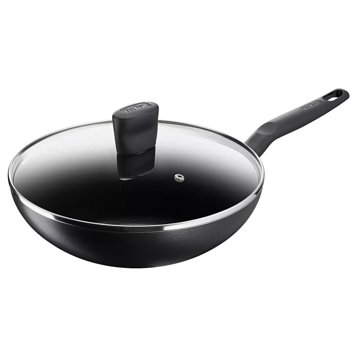 TEFAL - Wok 28 cm + Tapa Super Cook Tefal Marca Francesa Color Negro