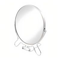 Espejo Redondo Metálico Con Base 8 Pulgadas