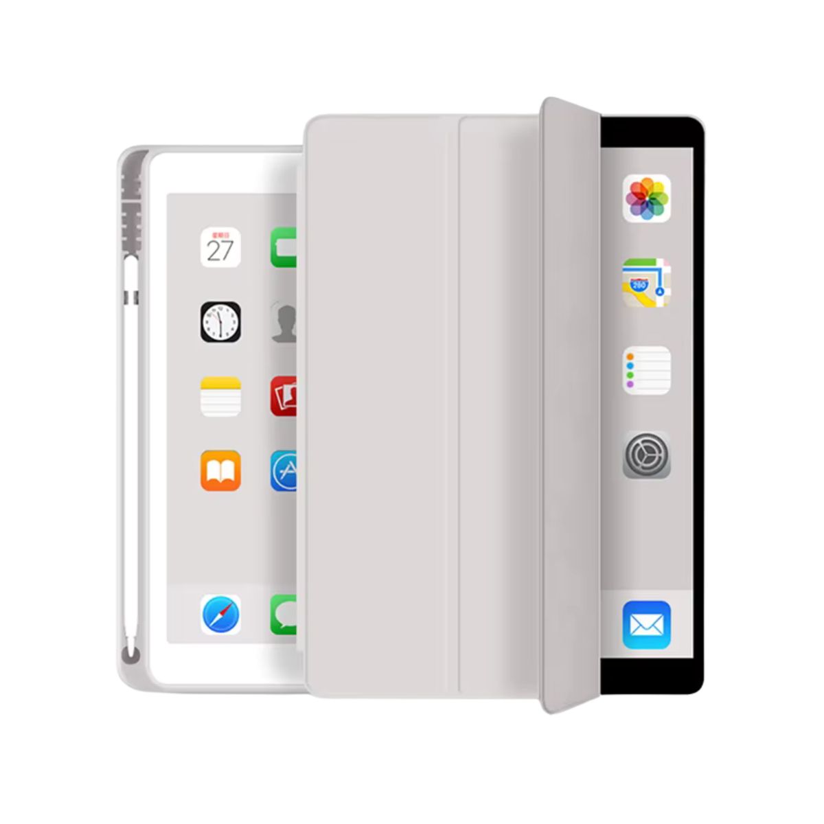 GENERICO - Fundas De iPad Con Porta Lápiz Para iPad Pro 11 M4 / M5 - Gris