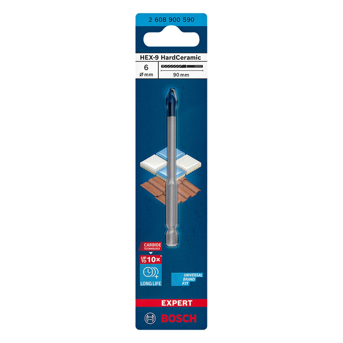 BOSCH - Broca Bosch Expert HEX-9 HardCeramic 6 x 90 mm
