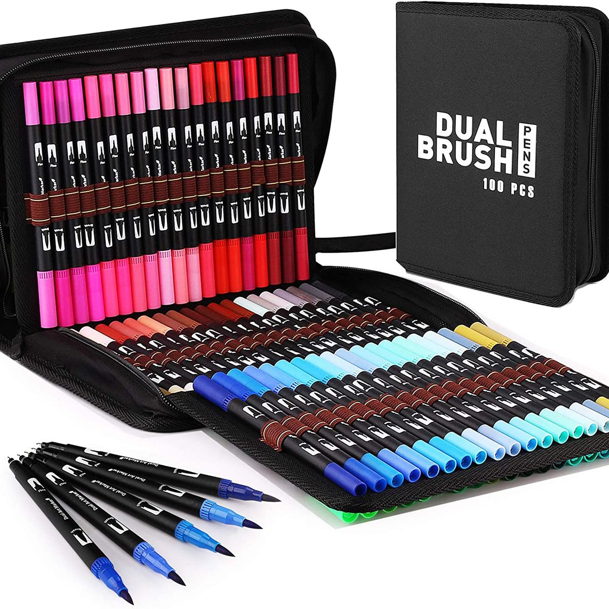 PUREPOWER - 100 Colores Plumones Doble Punta Pincel para Principiantes