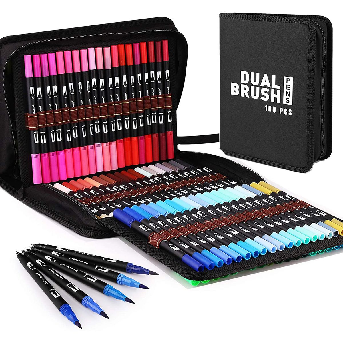 PUREPOWER - 100 Colores Plumones Doble Punta Pincel para Principiantes