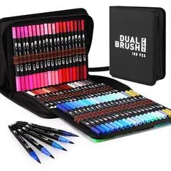 PUREPOWER - 100 Colores Plumones Doble Punta Pincel para Principiantes