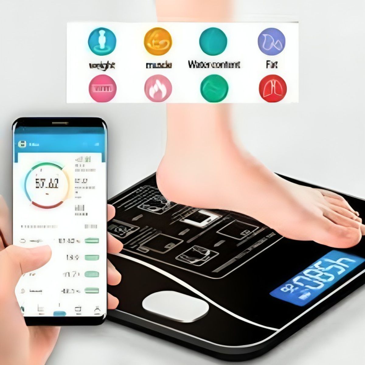 GENERICO - Balanza Digital Inteligente Bluetooth Baño App Smart