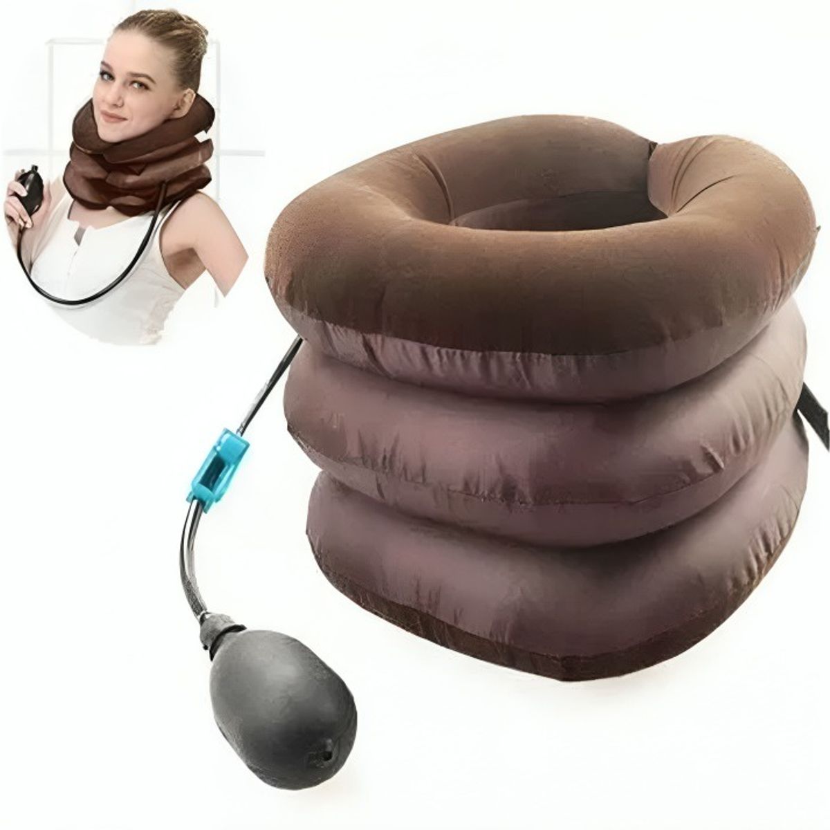 GENERICO - COJIN TRACCION CERVICAL CUELLO INFLABLE