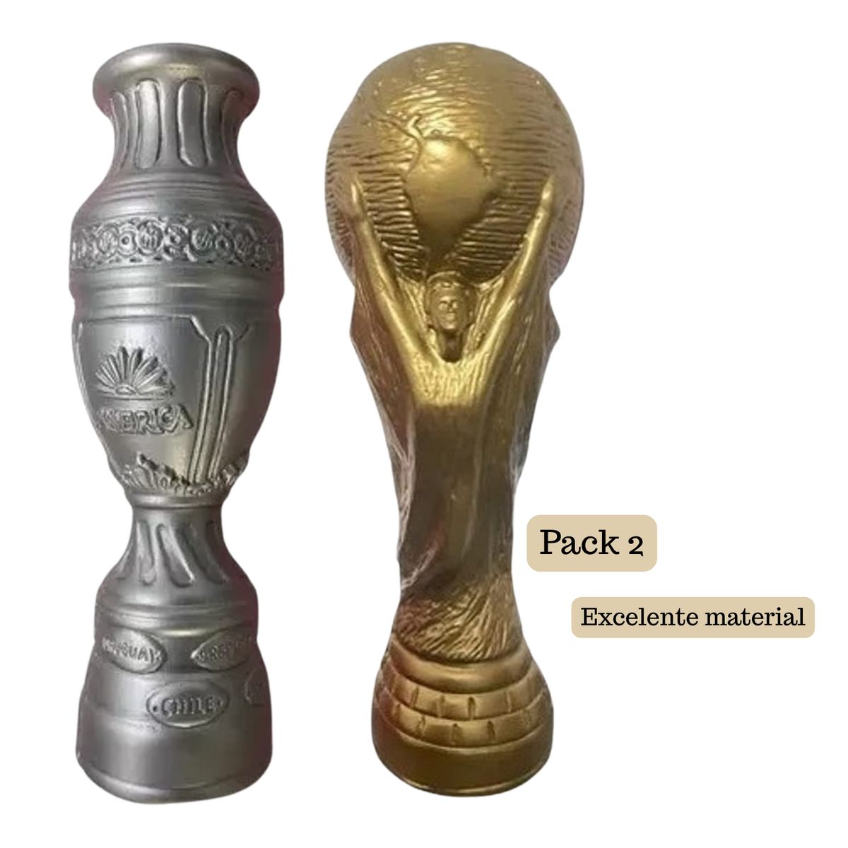GENERICO - Pack 2 Alcancías Copas Mundial Y Copa America Campeón Chile.