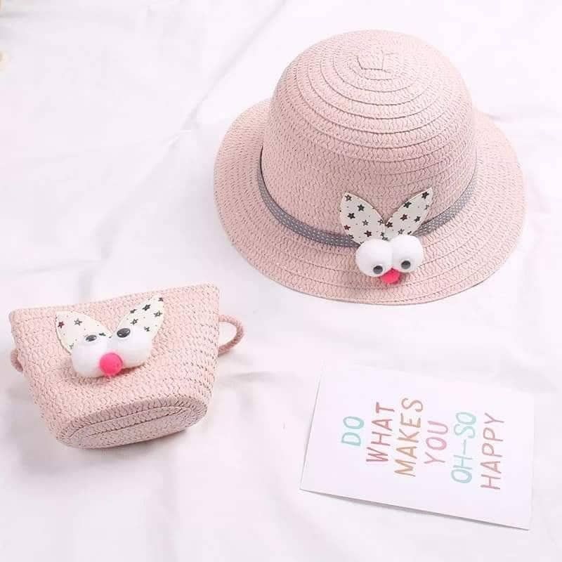 GENERICO - Pack 1 cartera y 1 gorro verano para niña 3 años a 6 años