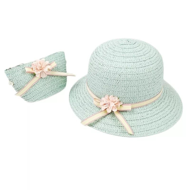 GENERICO - Pack 1 cartera y 1 gorro verano para niña 3 años a 6 años
