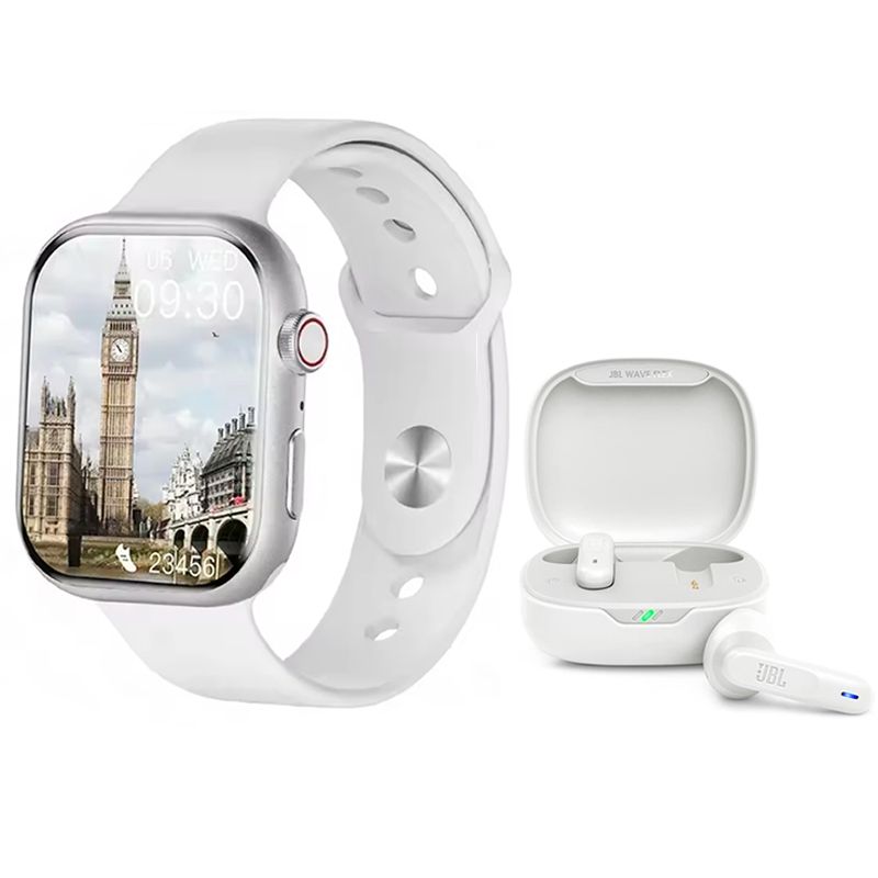 JBL - Audifonos JBL Wave 300 Vibe Blanco y  Toumi S10 Pro B Reloj inteligente
