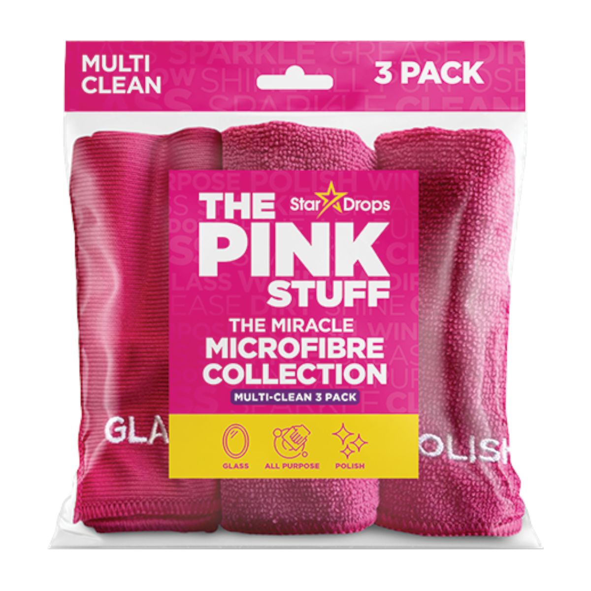 THE PINK STUFF - Paños De Microfibra Milagrosos 3 Unidades The Pink Stuff