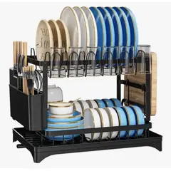 ATLAS - Secador Escurridor De Loza Platos Inoxidable Negro