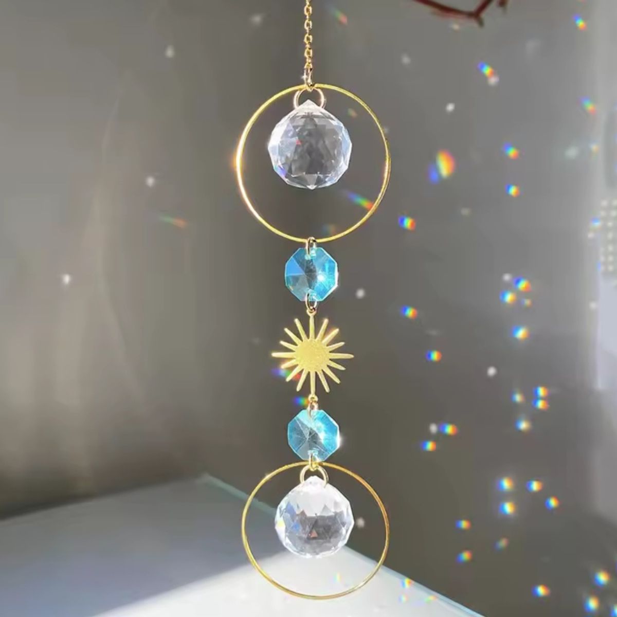 SAKURA - Atrapa sol AZUL  Dorado Sakura