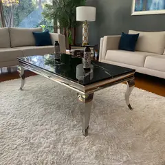 GENERICO - Mesa de Centro Cosmo Plateada Negro Estambul Design.