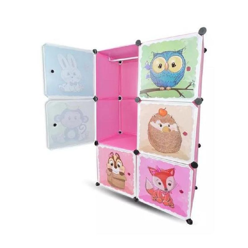 GENERICO - Organizador infantil modular para closet rosado