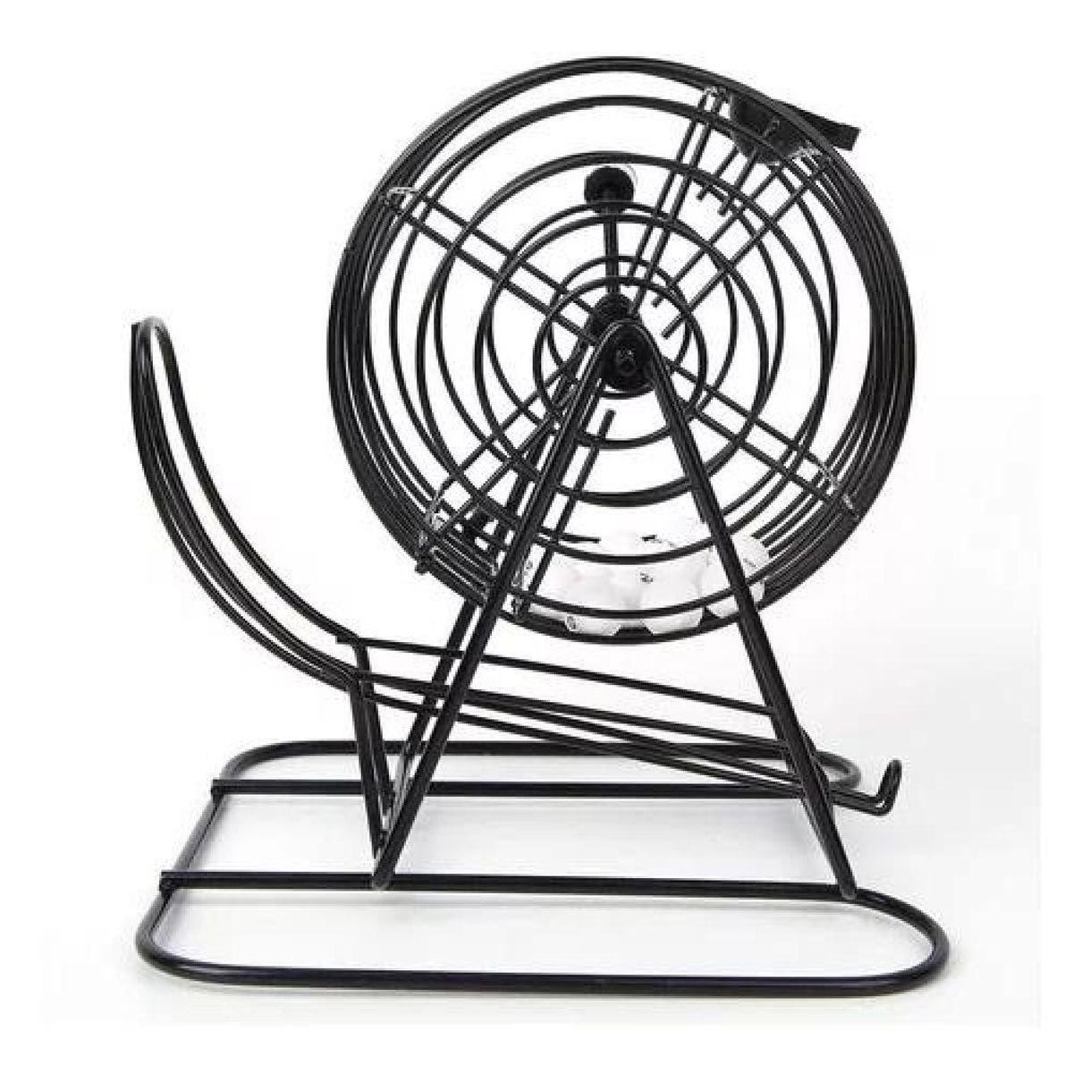 GENERICO - Set de bingo completo incluye tómbola fichas y pelotas negro