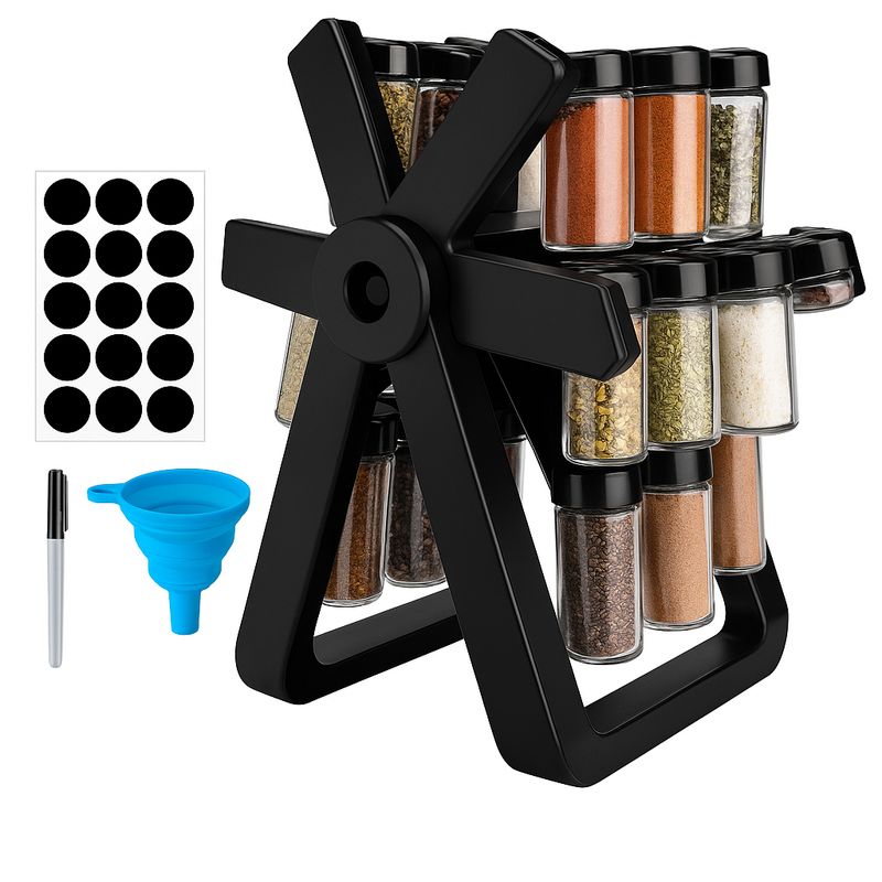 MOVI - Organizador Giratorio con Frascos de Vidrio para  condimentos
