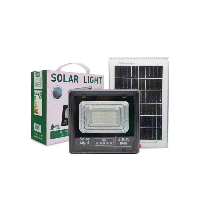 JTF - Foco Solar LED 200W con Panel y Control Remoto  IP66