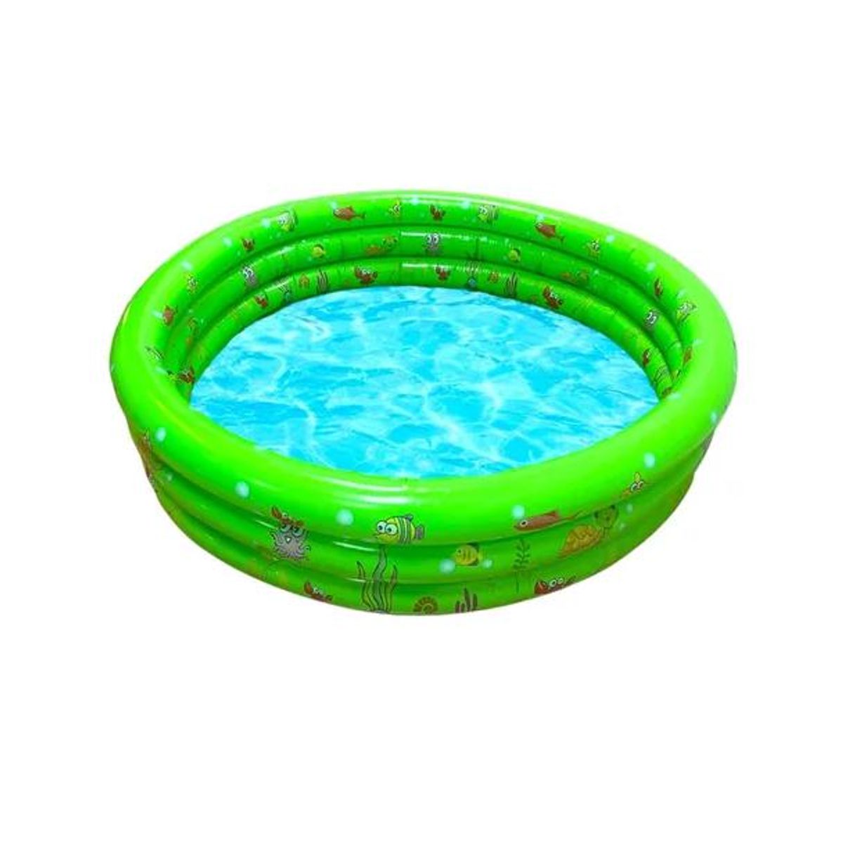 GENERICO - Piscina inflable plástico 3 anillos 130x35 cm verano niños verde