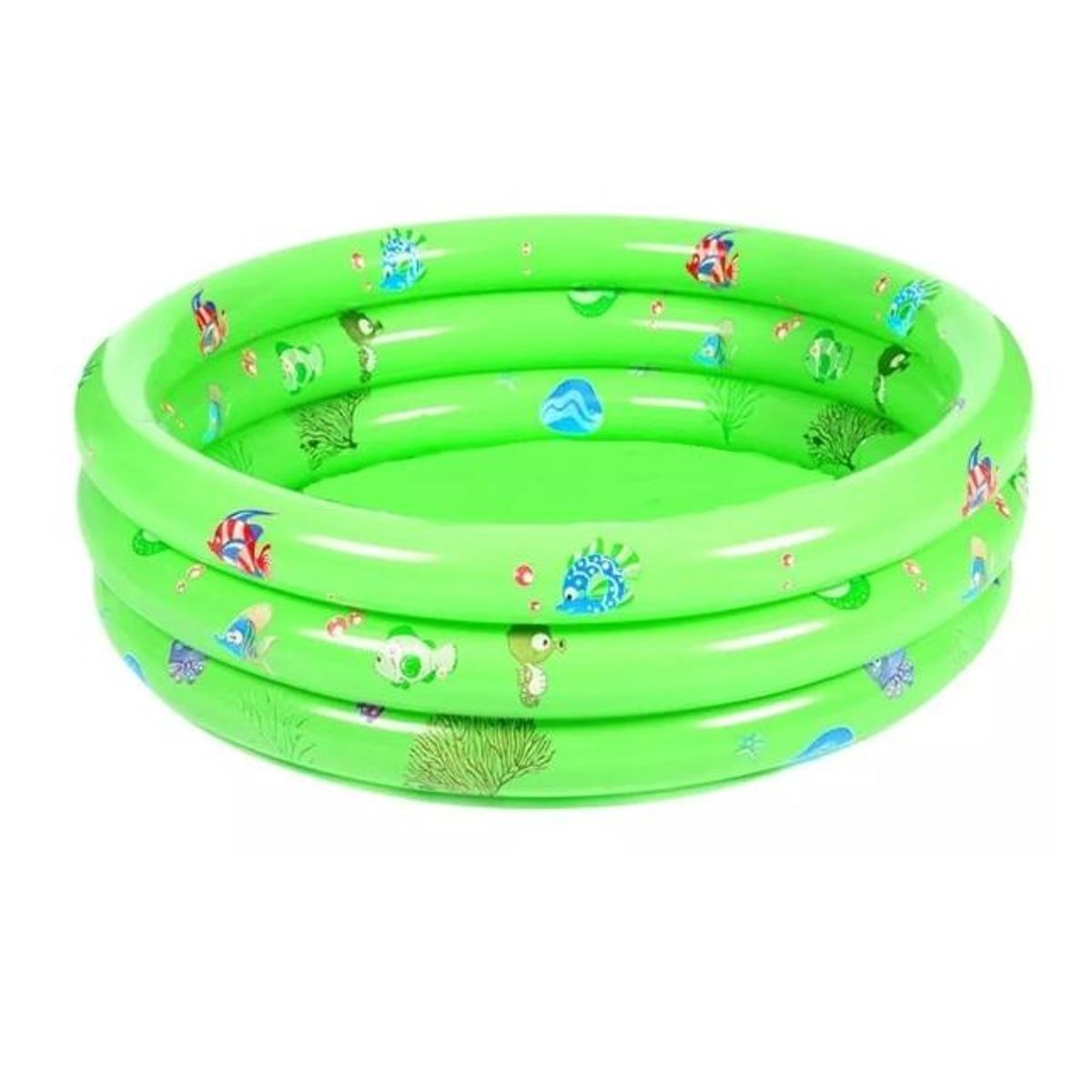 GENERICO - Piscina inflable plástico 3 anillos 130x35 cm verano niños verde