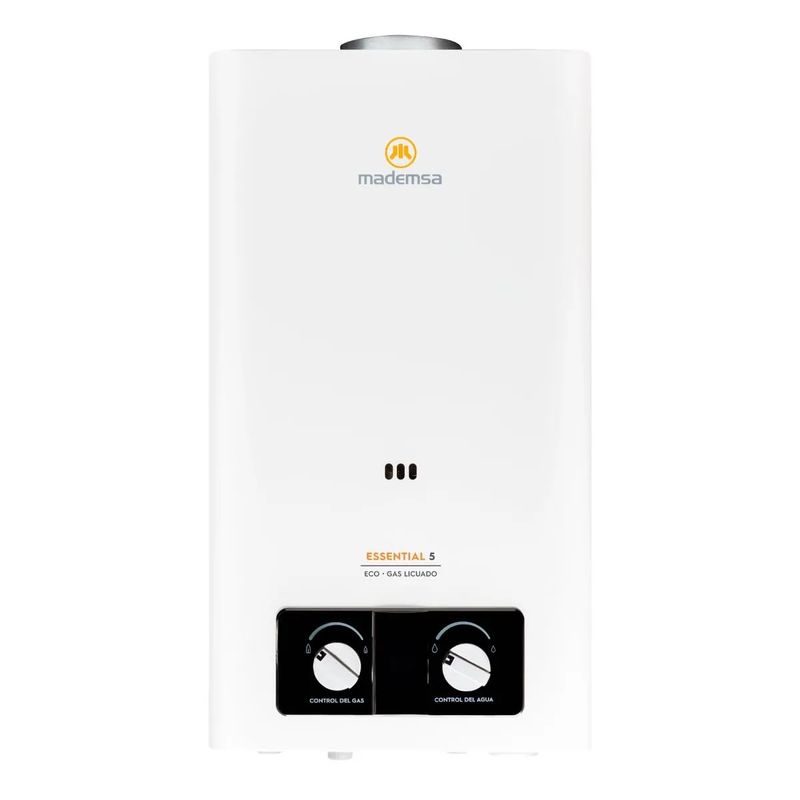 MADEMSA - Calefont Gas Licuado 5 Litros Tiro Natural Ionizado Essential MADEMSA