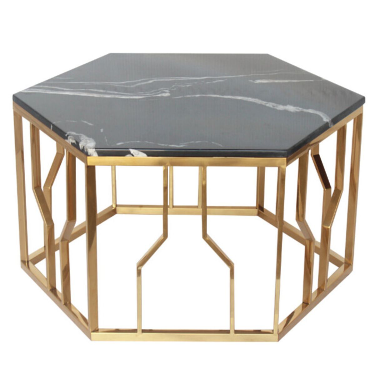 GENERICO - Mesa de Centro Atenea Dorado Negro Estambul Design.