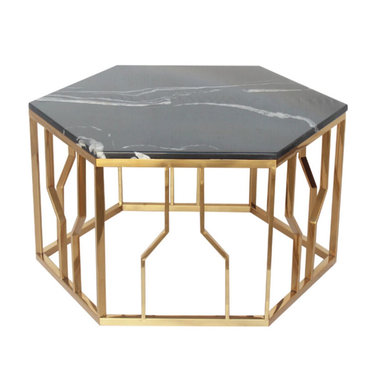 GENERICO - Mesa de Centro Atenea Dorado Negro Estambul Design.