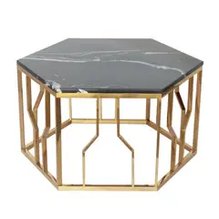 GENERICO - Mesa de Centro Atenea Dorado Negro Estambul Design.