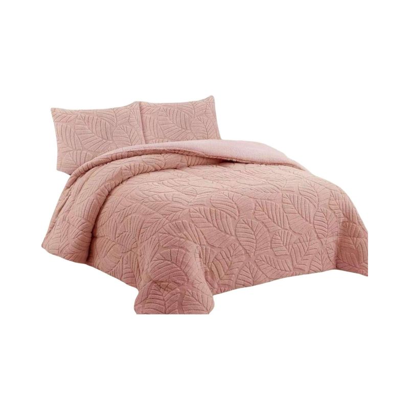 GENERICO - CUBRECAMA DISEÑO 2025 CON CHIPORRO SUPER KING 250 CM X 270 CM ROSA.