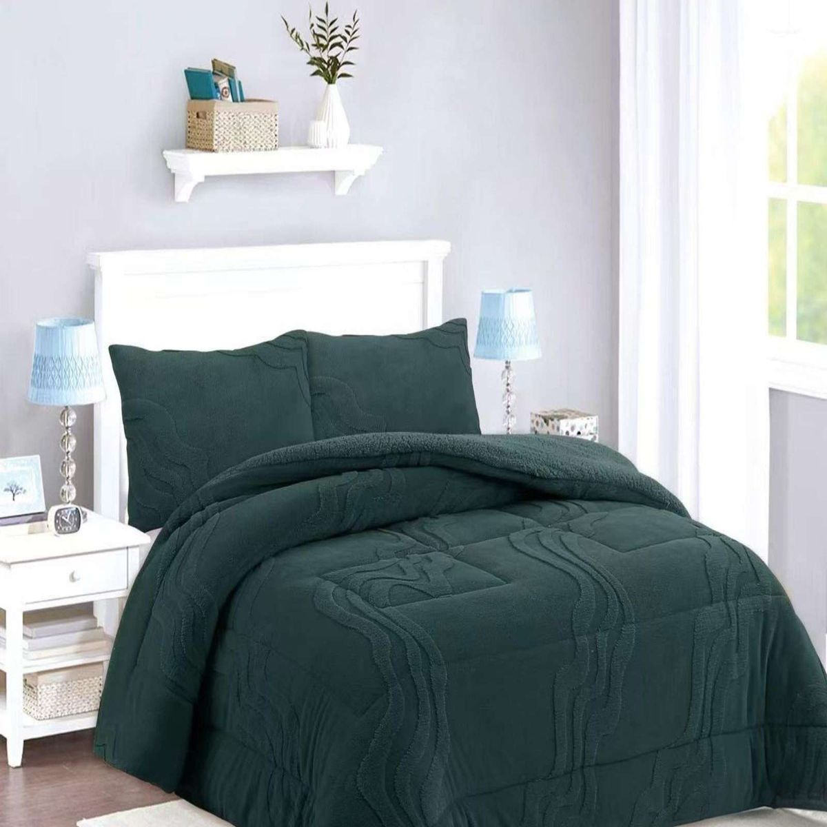 GENERICO - CUBRECAMA DISEÑO 2025 CON CHIPORRO SUPER KING 250 CM X 270 CM COLOR GRAFITO.