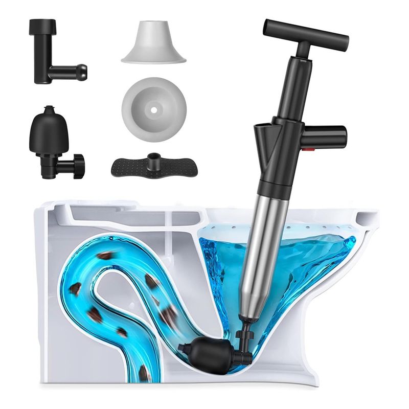 VERCI - Sopapo Con Presion Destapador De Baño Wc Cañeria Negro
