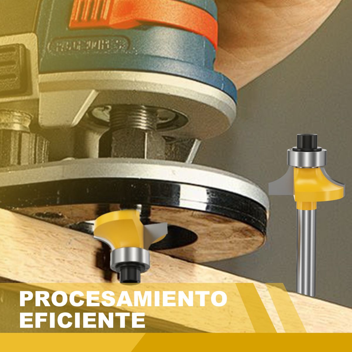 YAYKO - 4 Fresas Madera Toma Mango de 1/4