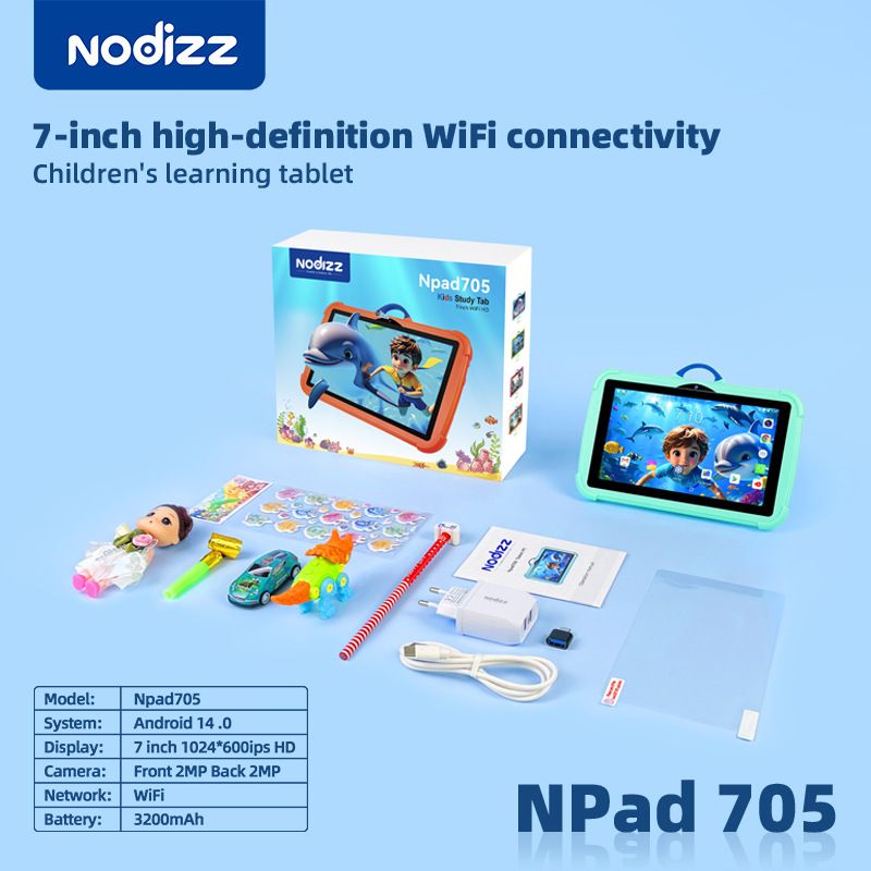 BLWOENS - Tablet para Niños 7 Pulg Nodizz con Control Parental 16GB  - Azul