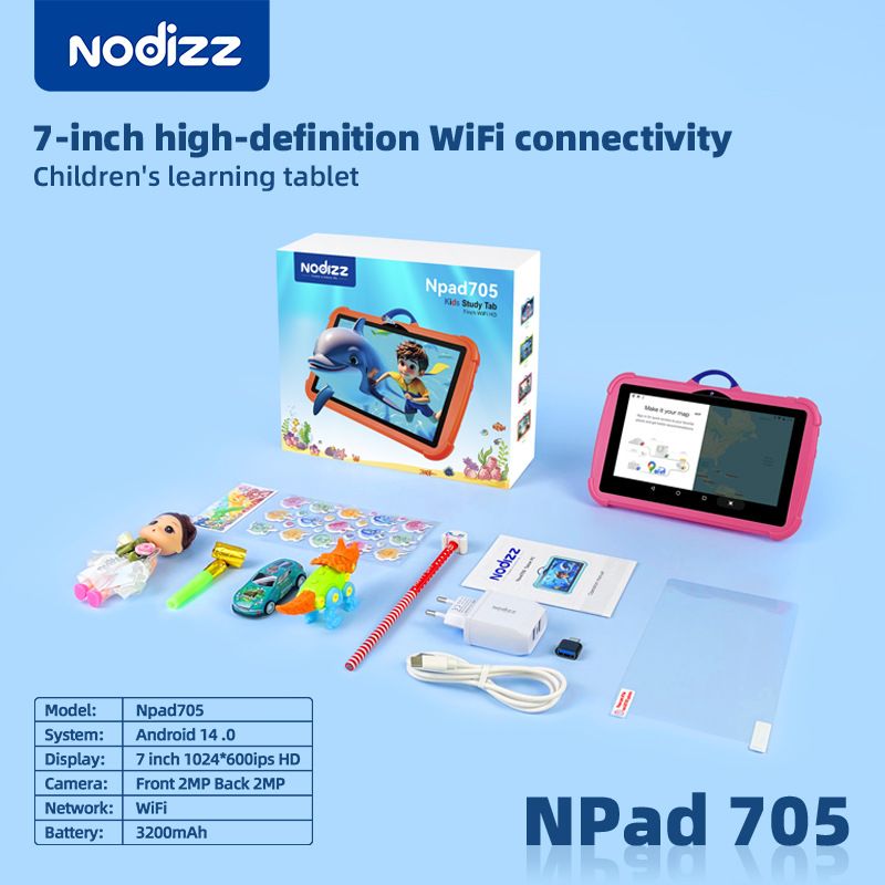 BLWOENS - Tablet para Niños 7 Pulg Nodizz con Control Parental 16GB  - Rosa