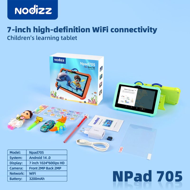 BLWOENS - Tablet para Niños 7 Pulg Nodizz con Control Parental 16GB  - Verde.