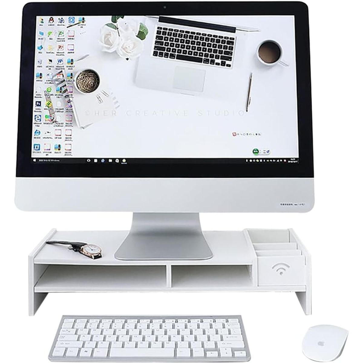 COZYNOOK - Base De Monitor Organizador Para Escritorio Multiuso 2 Niveles