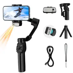YAYKO - Inteligente Estabilizador Celular Cámara  Acción Plegable Gimbal Trípode Con función de luz